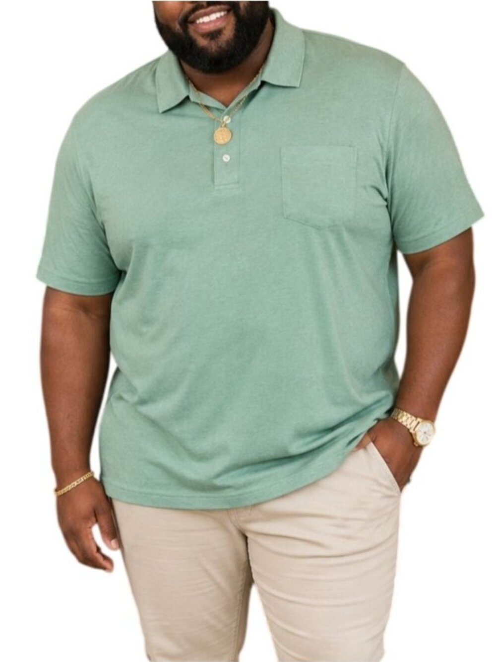 Croft & Barrow Size XL Polo Shirt Seafoam Comfortable Pocket Relaxed Fit